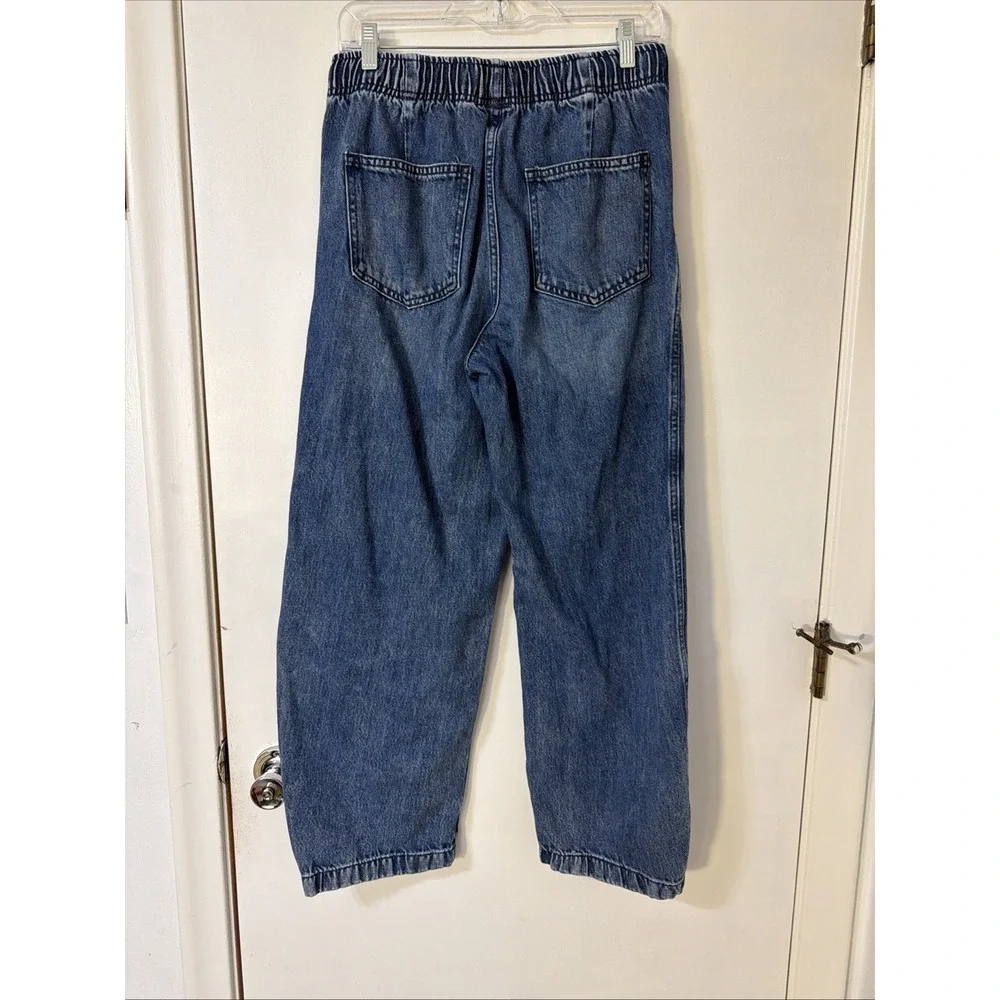 GAP Pull-On Barrel Jeans Size Small Long Pockets Boho - Picture 4 of 8